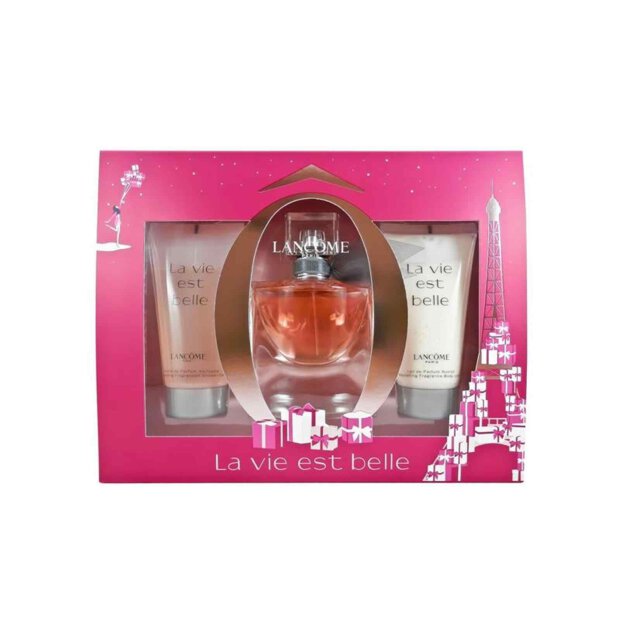 Lancôme La Vie est Belle set30 ml Eaude Parfum
50 ml Body Lotion
50ml ShowergelLa vie est belle, a French expression meaning Life is beautiful the manifesto of a new era. Universal yet personal, Lancômes femininity is a choice embraced by women, not an imposed standard. The choice to live ones life and fill it with beauty. Your own way. Lancôme has long fostered this conviction and shares it today with all women in the form of an exceptional creation. The fragrance of joyful femininity and happiness. The fragrance that makes life more beautiful. La vie est belle introduces a new olfactive story, the first ever iris gourmand. The juice is made with the most precious natural ingredients, a modern interpretation of an oriental fragrance with a twist of gourmand. It entwines the elegance of iris with the strength of Patchouli and the sweetness of a gourmand blend for an incredible scent with depth and complexity.
