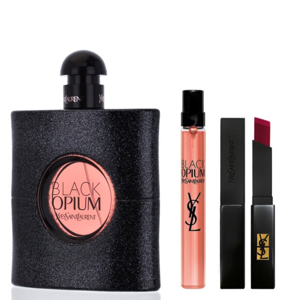 Yves Saint Laurent - Black Opium Set 90 ml EDP + 10 ml EDP + Lipstick