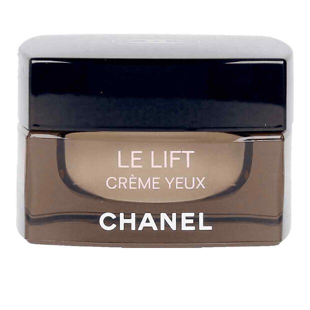 CHANEL - LE LIFT Crème Yeux 15 g  Eye CreamSMOOTHING AND FIXING EYE CREAM
With the LE LIFT eye cream, CHANEL has masterfully demonstrated that naturalness and efficiency can be perfectly combined. The formula of ingredients of natural origin combines the smoothing and firming properties of botanical alfalfa concentrate, a natural active ingredient that is just as effective as retinol (1) (the reference molecule against skin aging). The formula is enriched with a phyto-active complex that supports the drainage function of the skin and relieves signs of tiredness around the eyes. The delicately melting texture gives the eye contour absolute well-being. The formula protects and cares for the particularly delicate skin around the eyes and is also suitable for sensitive skin.(1) Comparison of stimulation of keratinocyte differentiation and proliferation as well as collagen I synthesis - in vitro tests. Comparison of the increase in epidermal strength - test on reconstructed skin. Comparison of the anti-wrinkle and smoothing effect - instrumental measurement on 21 test subjects after 4 weeks of use.
application
Apply LE LIFT Crème Yeux to the entire eye area in the morning and evening with your fingertips, not forgetting the upper eyelid. For an individual care ritual, choose the technique that exactly meets your needs:
1. Smoothing massage to smooth out wrinkles (before applying care).
Place your index finger and thumb vertically, pinch the fold and proceed from the inside out. Then smooth the fold. Repeat 3 times.
2. Massage against shadows under the eyes and swelling to reduce the symptoms of fatigue and to relax the eye area (after use).
With the index finger under the eye, perform 3 smoothing movements towards the temple. Start from the outer corner of the eye (1), then from the center of the eye (2) and finally from the inner corner of the eye (3). Repeat 3 times.
3. Luminosity massage to lift the eyelid and open your eyes (after application).
Carry out smoothing movements on the upper eyelid with your index fingers, proceeding from the inside out. Repeat 3 times.
ingredients
Aqua (Water), Glycerin, Butylene Glycol, Aluminum Starch Octenylsuccinate, Cetearyl Alcohol, Isododecane, Isostearyl Neopentanoate, Butyrospermum Parkii (Shea) Butter, Pentylene Glycol, Peg-8, Oryza Sativa (Rice) Powder, Squalane, Ipomoea Batatas Root Extract Medicago Sativa (Alfalfa) Extract, Saccharomyces Cerevisiae Extract, Cera Alba (Beeswax), Jojoba Esters, Dipropylene Glycol, Glyceryl Stearate, Peg-100 Stearate, Sodium Carbomer, Cetearyl Glucoside, Tocopheryl Acetate, Chlorphenesin, Hydrolylyl Soy Glycol, Phosph , Sodium Acrylates / C10-30 Alkyl Acrylate Crosspolymer, Escin, Phenoxyethanol, Sodium Citrate, Beta-Sitosterol, Biosaccharide Gum-1, Polyquaternium-51, Sodium Polyacrylate, Adenosine, Sodium Hyaluronate, Phytic Acid, Polysorbate 20, Ethylhexylglycerin, Hydrochloric Acid Tocopherol, Palmitoyl Tripeptide-1, Palmitoyl Tetrapeptide-7, Sodium Benzoate, Citric Acid, Il40A