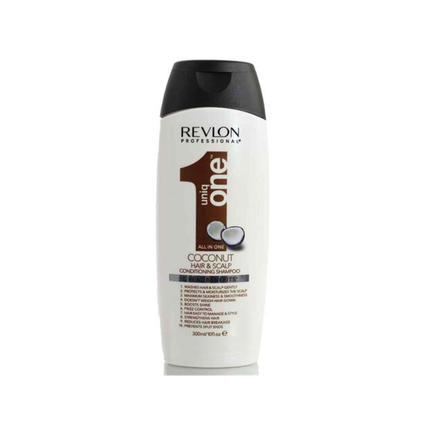 Revlon Uniq One Conditioning Shampoo, 300ml coconut
Cleans and moisturizes your hair and scalp, providing 10 real benefits and getting a soft, shiny and full bodied hair. Sulfate-free formula creates a creamy SLS and compact, delicate foam to your hair and scalp.
