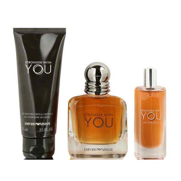 EMPORIO ARMANI - Stronger With You for Him Set 50 ml EDT + 15 ml EDT + 75 ml SG