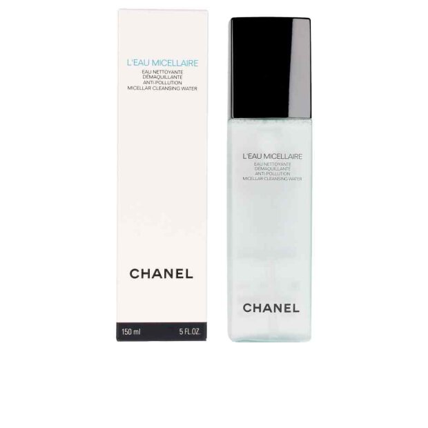CHANEL - LEAU MICELLAIRE 150 mlCLEANSING FACIAL WATER AGAINST ENVIRONMENTAL POLLUTANTS 150 MLThe formula with high skin tolerance of L’EAU MICELLAIRE is suitable for all skin types, especially also for sensitive skin. Make-up is freed and cleaned of the skin in just one step - with a skin-friendly pH thanks to the presence of a prebiotic molecule